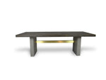 June - Modern Dark Grey & Walnut Dining Table