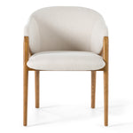Lunde Cream Fabric and Walnut Arm Dining Chair