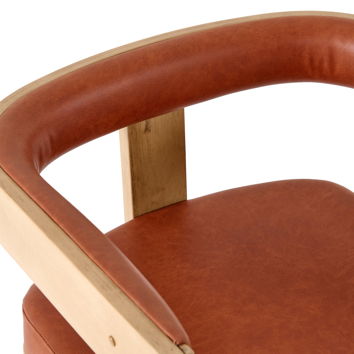Oshana - Modern Rust Leatherette + White Oak Dining Chair — view 4