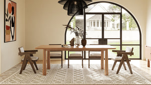 Rhea - Modern 87" Natural Acacia Rectangular Dining Table — view 2