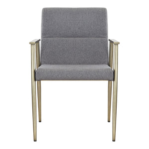Sabri - Contemporary Grey & Antique Brass Arm Dining Chair — view 4