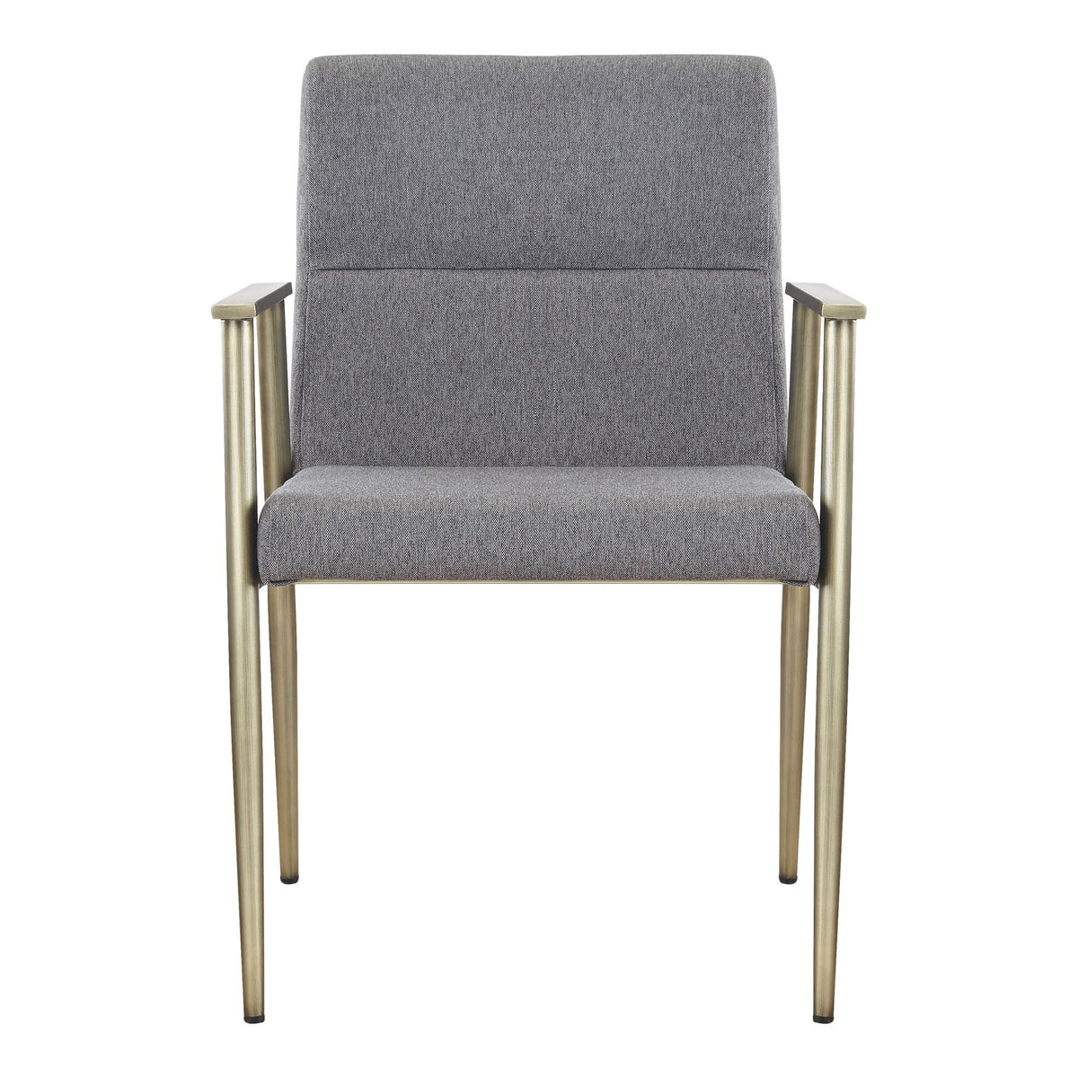 Sabri - Contemporary Grey & Antique Brass Arm Dining Chair — view 4