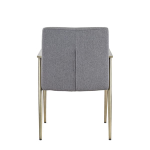 Sabri - Contemporary Grey & Antique Brass Arm Dining Chair