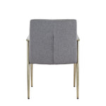 Sabri - Contemporary Grey & Antique Brass Arm Dining Chair