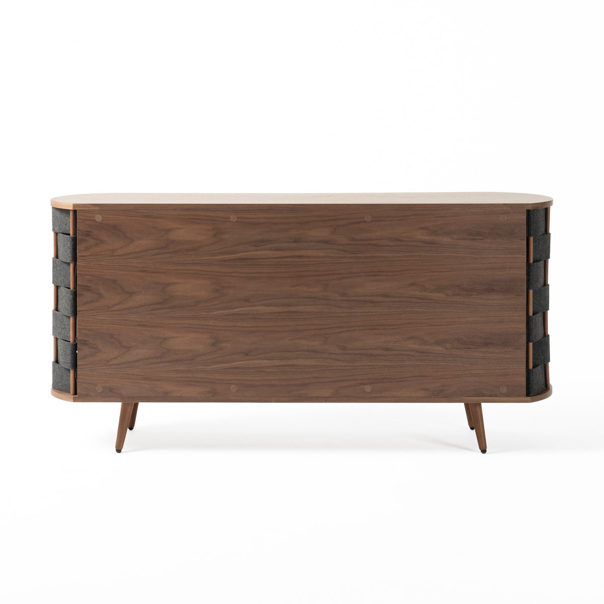 Sheridan - Mid-Century Modern Grey Fabric + Walnut Buffet — view 5