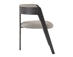 Washington - Modern Grey Fabric + Ebony Oak Dining Chair (Set of 2) — view 3