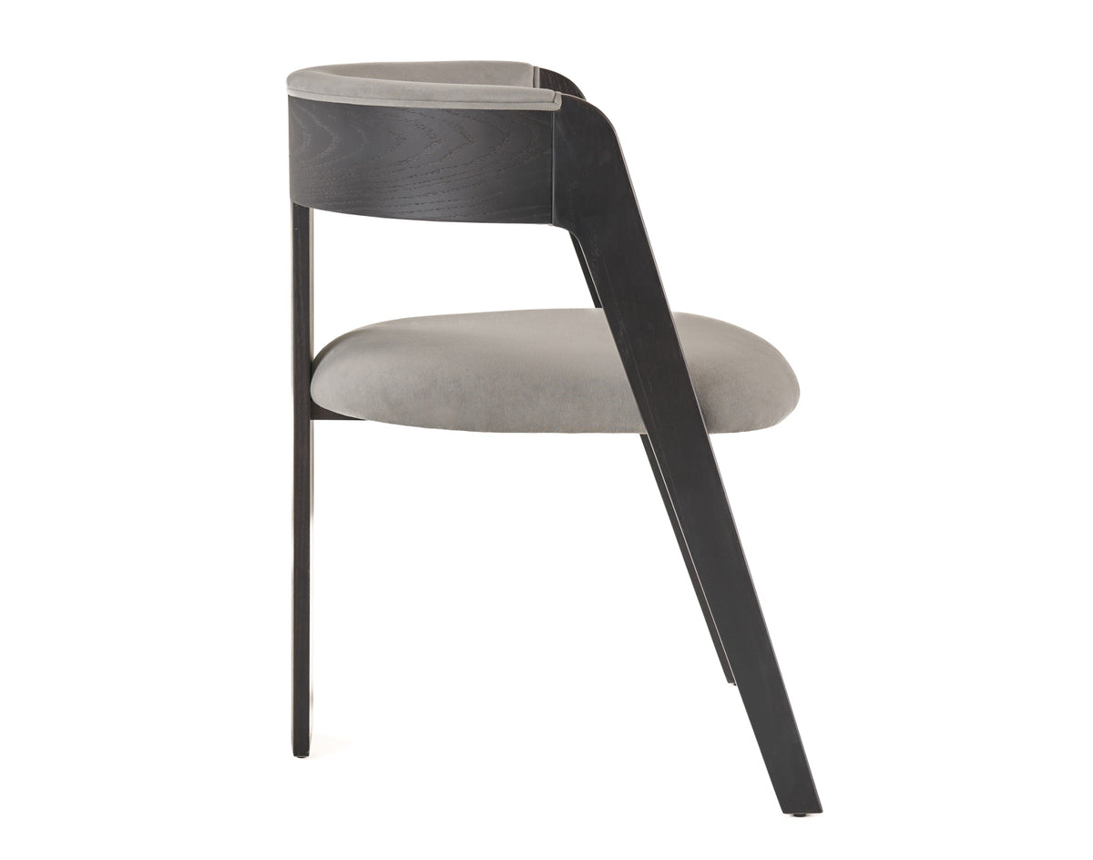 Washington - Modern Grey Fabric + Ebony Oak Dining Chair (Set of 2) — view 3