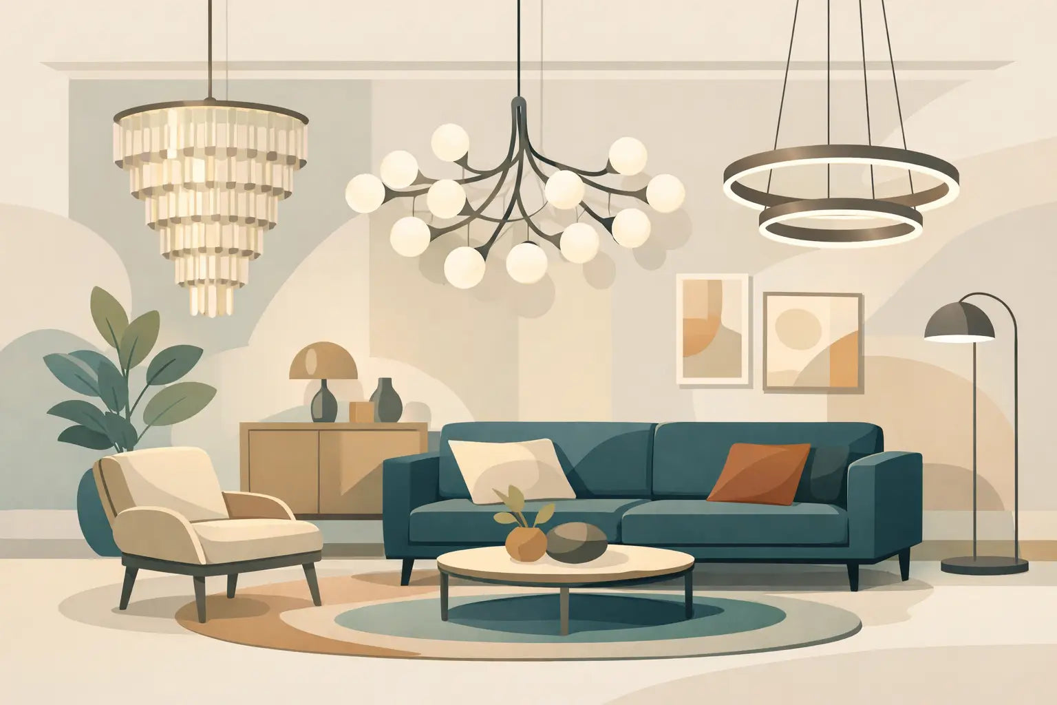 Statement Chandeliers for Living Room Style