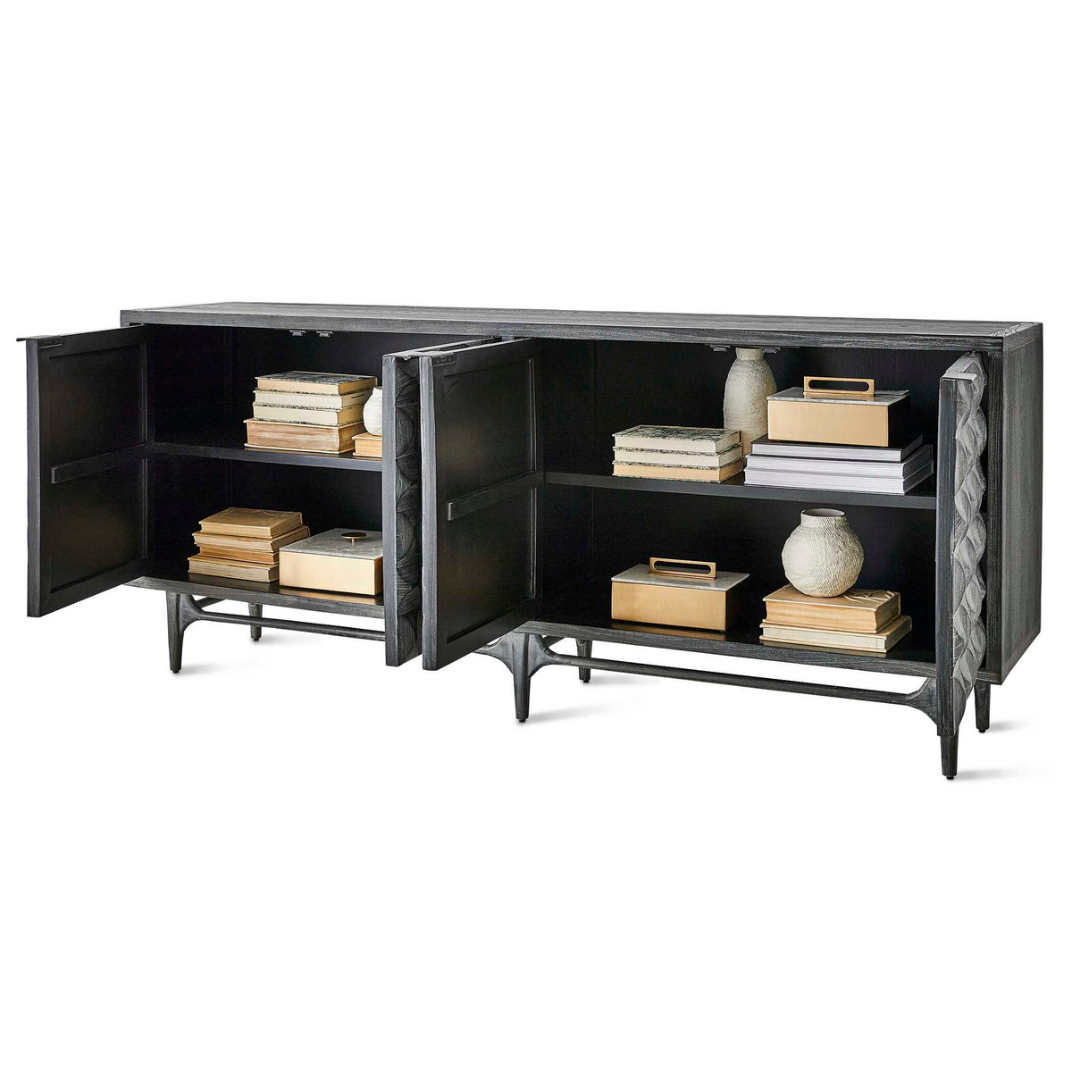 Foursquare - 4 Door Cabinet - Black