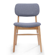 Set of two Noble House Voyager upholstered accent chairs with splayed legs and wood frames, showcasing stylish, comfortable seating.