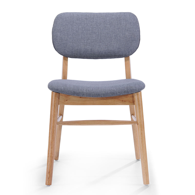 Set of two Noble House Voyager upholstered accent chairs with splayed legs and wood frames, showcasing stylish, comfortable seating.