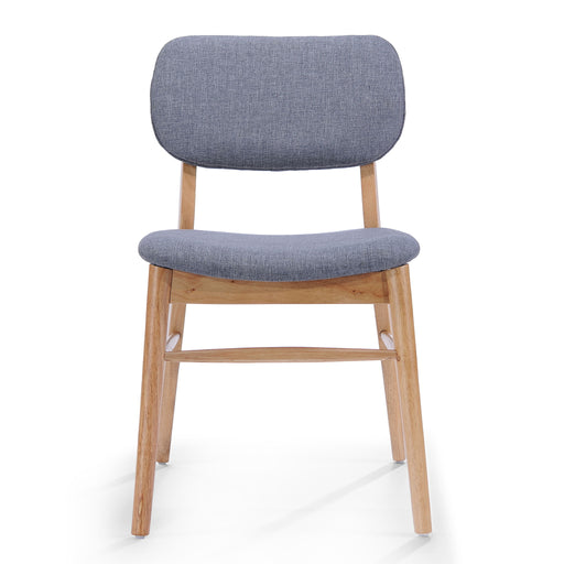 Set of two Noble House Voyager upholstered accent chairs with splayed legs and wood frames, showcasing stylish, comfortable seating.