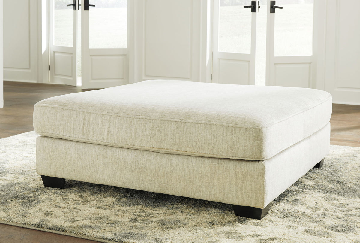 Rawcliffe - Oversized Accent Ottoman - Parchment - R&R Furniture Gallery (Fountain Valley, CA)