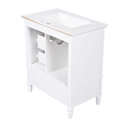 30" Bathroom Vanity With Sink, 3 Drawers, Adjustable Feet - R&R Furniture Gallery (Fountain Valley, CA)