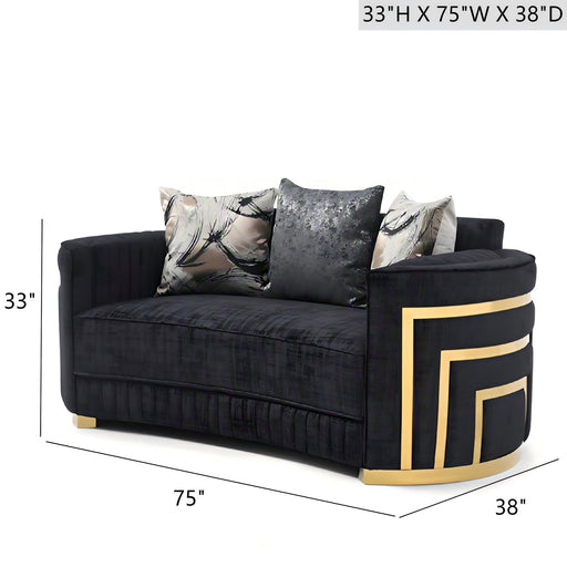Soledad - Loveseat - Black - R&R Furniture Gallery (Fountain Valley, CA)