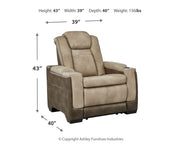 Next-Gen Durapella - Pwr Recliner/Adj Headrest - R&R Furniture Gallery (Fountain Valley, CA)