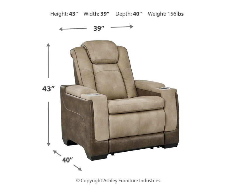 Next-Gen Durapella - Pwr Recliner/Adj Headrest - R&R Furniture Gallery (Fountain Valley, CA)