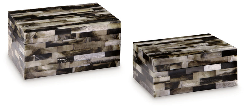 Ellford - Box Set (Set of 2) - Black / Brown / Cream - R&R Furniture Gallery (Fountain Valley, CA)