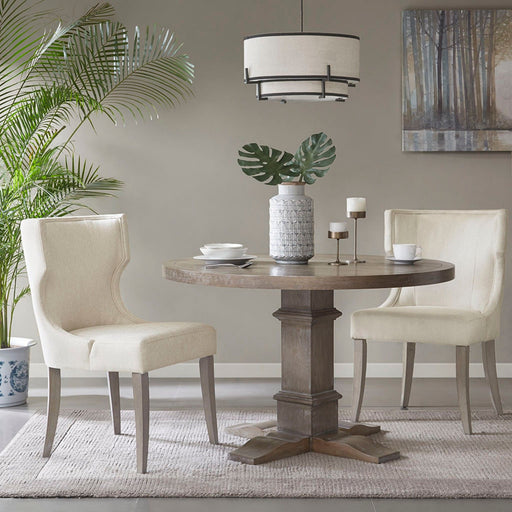 Elegant Design Dining Chair Polyester - Cream - R&R Furniture Gallery (Fountain Valley, CA)
