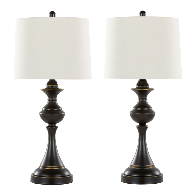 Set of two Lumi Source Montgomery contemporary table lamps with sleek modern design, ideal for living room or bedroom decor.