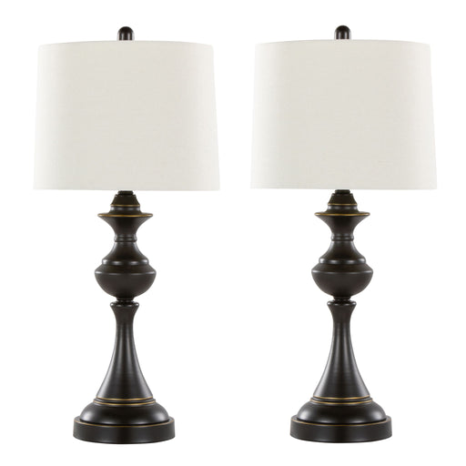 Set of two Lumi Source Montgomery contemporary table lamps with sleek modern design, ideal for living room or bedroom decor.