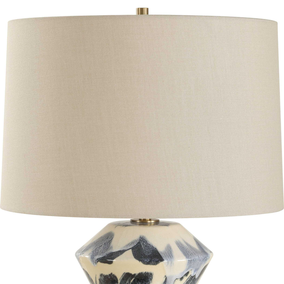 Oranda - Abstract Geometric Table Lamp - Blue / White
