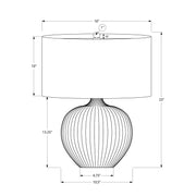 Black ceramic table lamp with contemporary design, 8th Street lighting fixture, featuring a sleek and modern aesthetic.