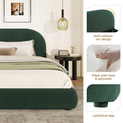 Upholstered Simple Modern Bedroom Bed With Curved Headboard - R&R Furniture Gallery (Fountain Valley, CA)