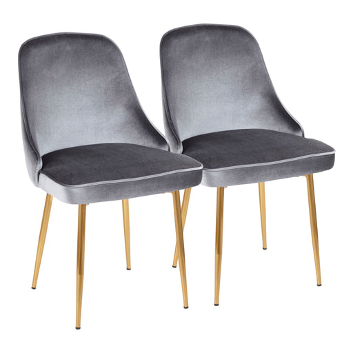 Pair of Lumi Source Marcel contemporary glam dining chairs with sleek upholstery and modern design, set of two.