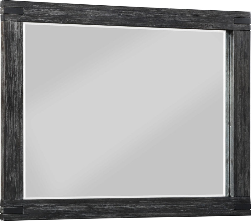 Meadow Solid Wood Beveled Glass Solid Wood Mirror in Graphite