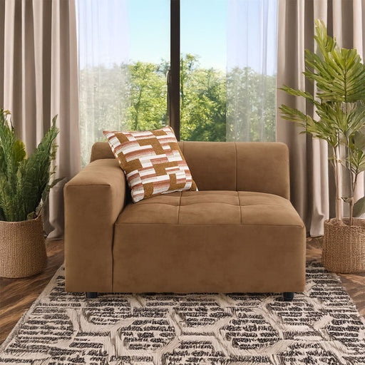 Zoey - Modular - LF Arm Chair With Pillow - Chocolate Suede - R&R Furniture Gallery (Fountain Valley, CA)