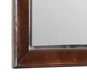 Glory Furniture Triton Cappuccino mirror with a sleek, modern frame reflecting a stylish home decor setting.