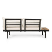Noble House Theo 2 Seater Sofa with plush fabric and modern design, featuring comfortable cushions and wooden legs.