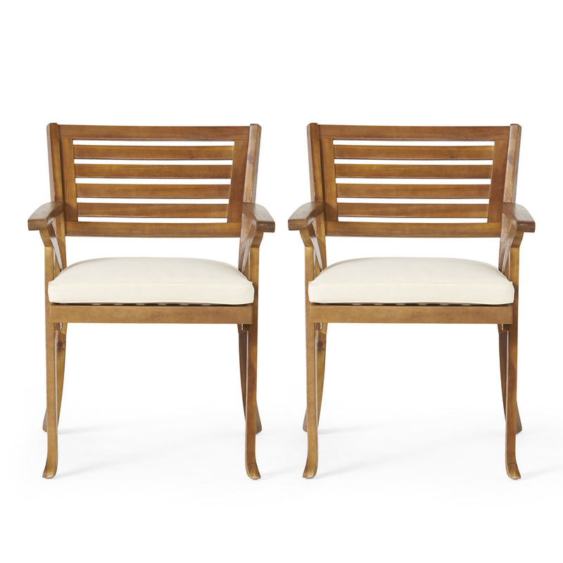 Dining Chair With Water Resistant Cushion - Teak - R&R Furniture Gallery (Fountain Valley, CA)