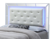 Modern contemporary panel bed by Glory Furniture with sleek design and neutral finish, showcasing a stylish bedroom centerpiece.