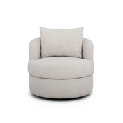 TOV Furniture Silvi swivel chair with a modern design, featuring a plush upholstered seat and sleek metal base.