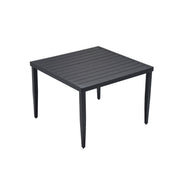 Life Outside outdoor patio dining table with tapered feet and umbrella hole, perfect for outdoor gatherings and al fresco dining.