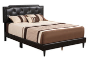 Upholstered button tufted bed from Glory Furniture with a cozy design, featuring plush fabric and elegant tufting details.