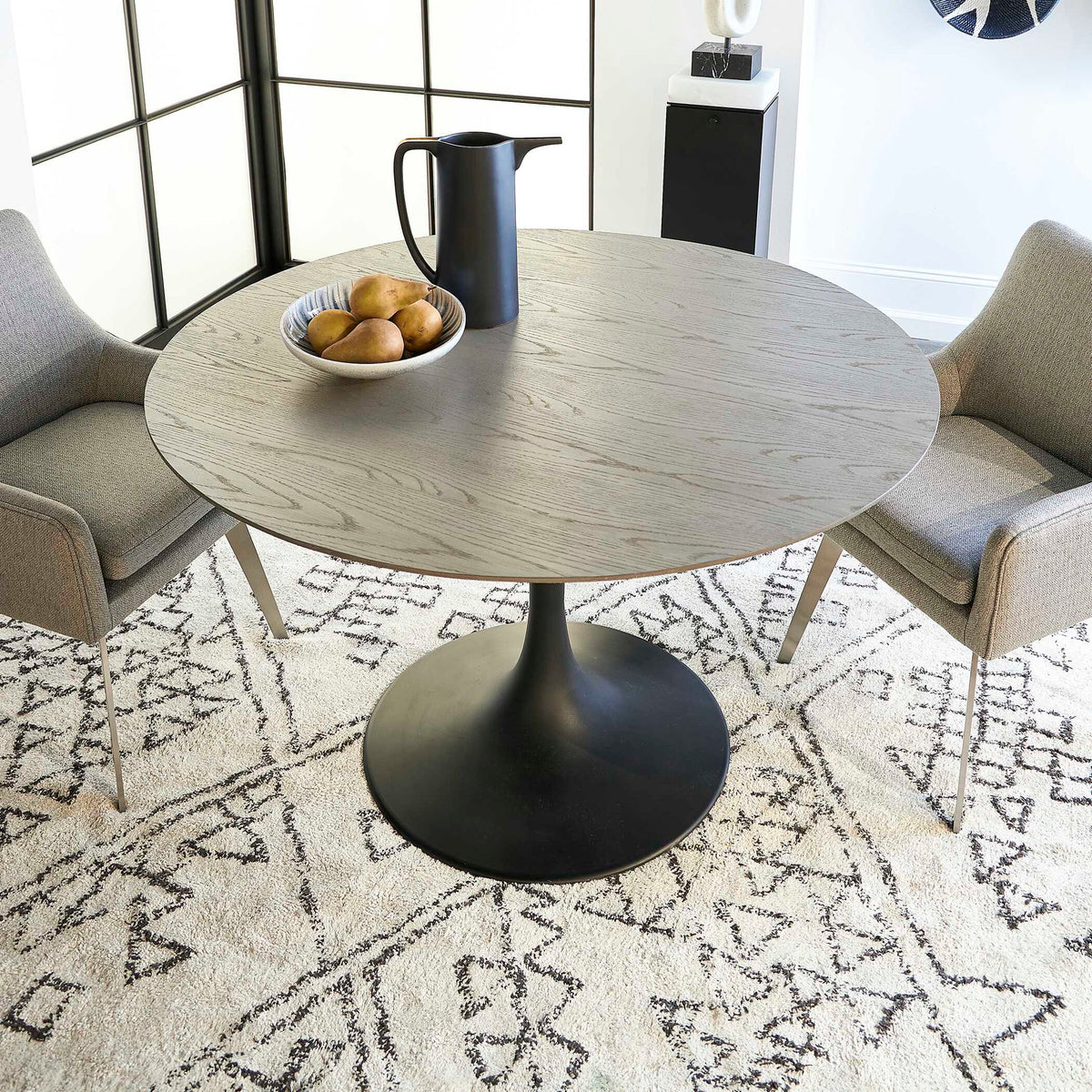 Brando - 48" Dining Table - Black / Woodtone