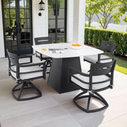 Outdoor Patio Dining Set, Squircle Dining Table, Dining Chairs With Sunbrella Cushions - R&R Furniture Gallery (Fountain Valley, CA)
