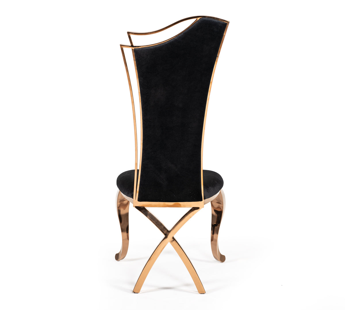 Bonnie Transitional Black Velvet & Rosegold Dining Chair (Set of 2) — view 2