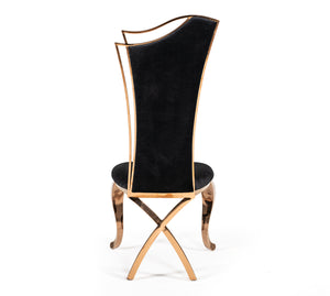Bonnie Transitional Black Velvet & Rosegold Dining Chair (Set of 2) — view 2