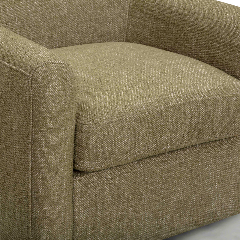 TOV Furniture Thao swivel chair with a modern design, featuring a cushioned seat and backrest on a rotating base.