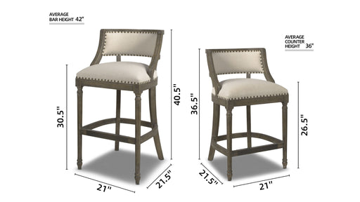 Paris - Farmhouse Counter Height Bar Stool With Backrest - R&R Furniture Gallery (Fountain Valley, CA)