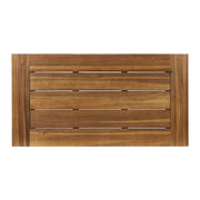 Noble House Carlisle industrial coffee table with natural finish and slat panel design, modern wood and metal living room furniture.