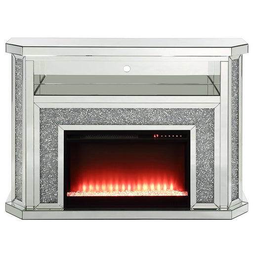 Noralie - 51" Fireplace With LED - Mirrored & Faux Diamonds - R&R Furniture Gallery (Fountain Valley, CA)