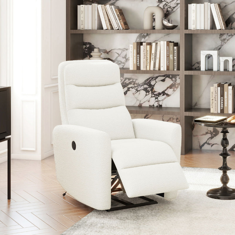 Bloomy - High Back Power Recliner Motion Chair - Chiffon White - R&R Furniture Gallery (Fountain Valley, CA)