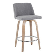 Toriano - Modern Design Fixed Height Counter Stool With Swivel With Round Footrest (Set of 2) - R&R Furniture Gallery (Fountain Valley, CA)