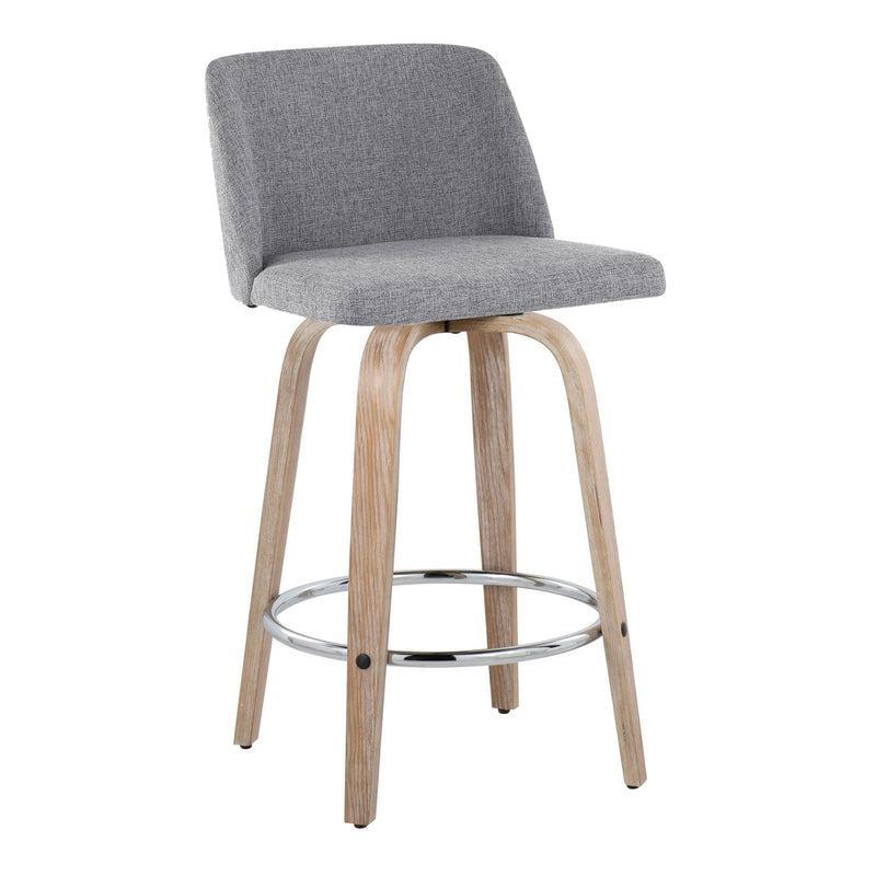 Toriano - Modern Design Fixed Height Counter Stool With Swivel With Round Footrest (Set of 2) - R&R Furniture Gallery (Fountain Valley, CA)