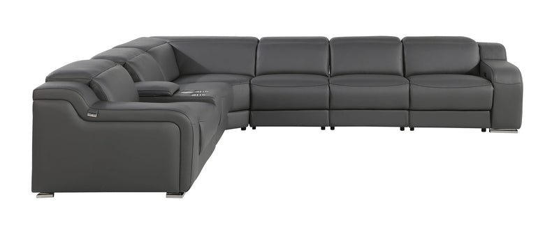 1116 - Power Reclining Italian Leather Sectional - R&R Furniture Gallery (Fountain Valley, CA)